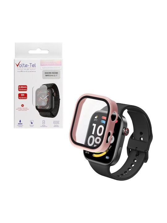 Volte-Tel Carcasă din plastic cu sticlă călită în culoare burgundy pentru Xiaomi Redmi Watch 6 Volte-Tel Carcasă din plastic cu sticlă călită în culoare burgundy pentru Xiaomi Redmi Watch 6