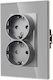 Luxon Double Power Socket Gray