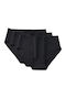 Baumwolle Damen-Slips 3er Pack Schwarz