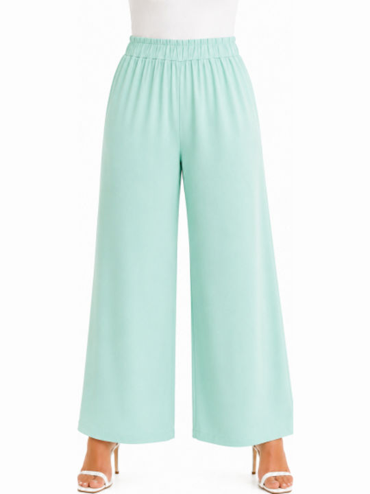Women's Pantaloons with Rubber Band in Regular Fit Turquoise SH-41235-26TR-VER