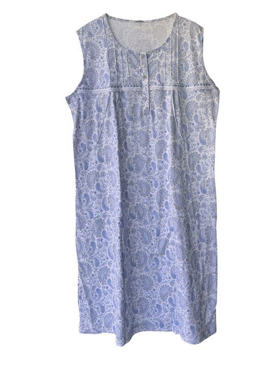 Nina Club Sommerliches Damen-Nachthemd Blau