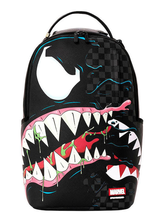 Sprayground Marvel Spiderman Venom Sharkmouth Σχολική Τσάντα Πλάτης Γυμνασίου - Λυκείου με Θήκη για Παγούρι Μαύρη 29 x 15 x 45εκ