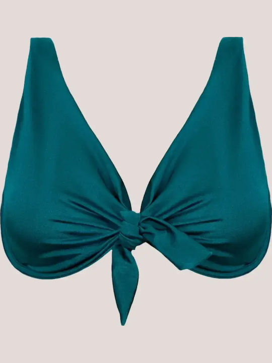 Rock Club Bikini Top E Cup Petrol Blue