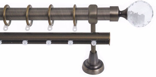 Import Hellas Metallisches Vorhangstangen Nr9 Doppel mit der Eisenbahn Φ25mm 140cm Bronze