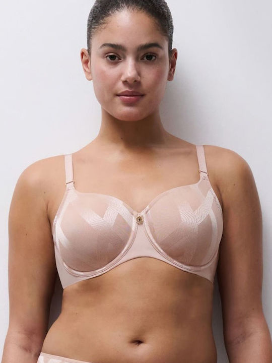 Beige Bra without Padding with Underwire