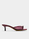 Mules With Low Heel In Burgundy Colour