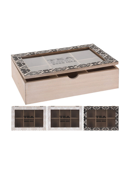 Zaros Κουτί για Τσάι με Καπάκι Ξύλινο 16.5x7x24cm