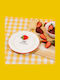 Koart Porcelain Small Plate Decorated Strawberry 15x15x3 Cm