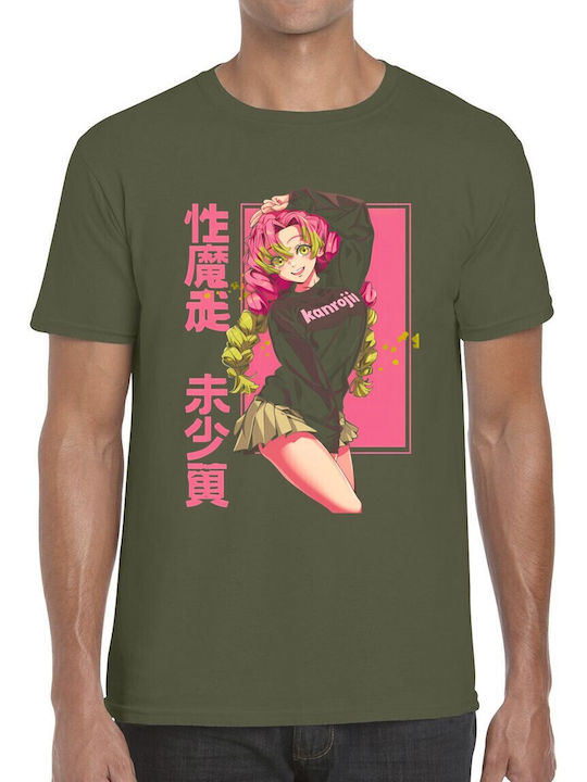 T-shirt Anime Χαρακτήρας Ροζ Πράσινα Μαλλιά Pop...