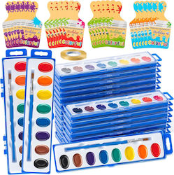 Washable Watercolor Paints Kids Set 24 Colors Brush Gift
