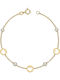 Women's Bracelet with Heart Design in 9K Gold with Pearls