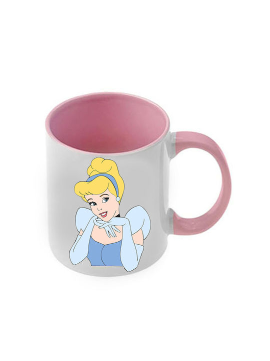 Κούπα Cinderella Σταχτοπούτα Ροζ Λαβή Εσωτερικό