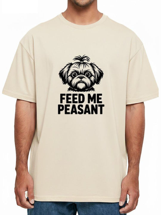 Oversized T-shirt Feed Me Peasant Cute Puppy Il...