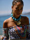 Kaleido Necklace Made Of Blue Resin