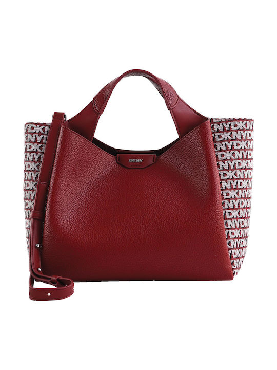 DKNY Leather Women's Shoulder Bag Burgundy