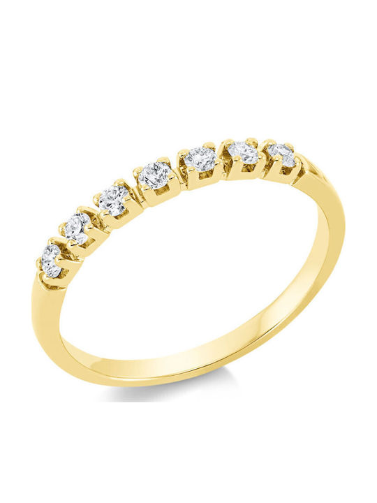 Diamond Group Inel Pentru Femei Jumătate Eternitate Bandă cu Diamant din Aur 18K