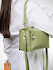 Leather Women's Shoulder Bag Green
