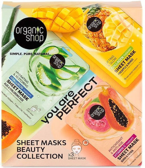 Organic Shop Sheet Gesichts- & Augenmaske 3 Stück