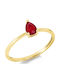 Diamond Group Single Stone Ring From 18K Gold With Diamond