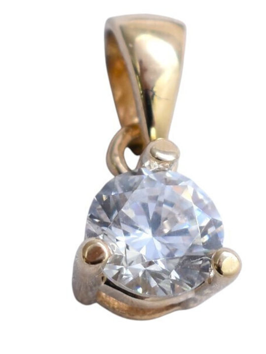 Gatsa Hängender Charm aus 14K Gold mit Zirkon