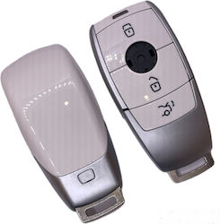 Car Key Shell Mercedes 3 Buttons Key Blade Hu64 White Nickel 1511-fwk