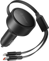 Orico Двоен Разтегателен 60w Usb-c Автомобилен Зарядно Устройство Две Прибиращи Се Usb-c + Lightning Кабели Черен Ds-60-2c1l Orico-ds-60-2c1l-bk-ep-hu Orico Двоен Разтегателен 60w Usb-c Автомобилен Зарядно Устройство Две Прибиращи Се Usb-c + Lightning Кабели Черен Ds-60-2c1l Orico-ds-60-2c1l-bk-ep-hu