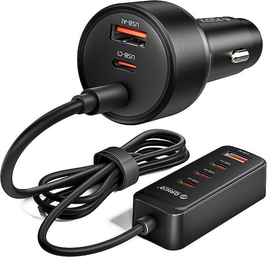 Orico Chargeclip 108w Car Charger 2x Usb-a + 4x Usb-c Clip Black Cc-90-2a4c Orico-cc-90-2a4c-bk-ep-hu