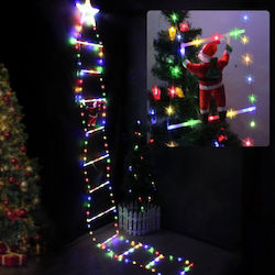 Illuminated Santa Claus on Ladder