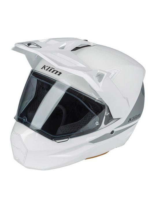 Klim X1 Alpha Gloss White Motorcycle Helmet On-...