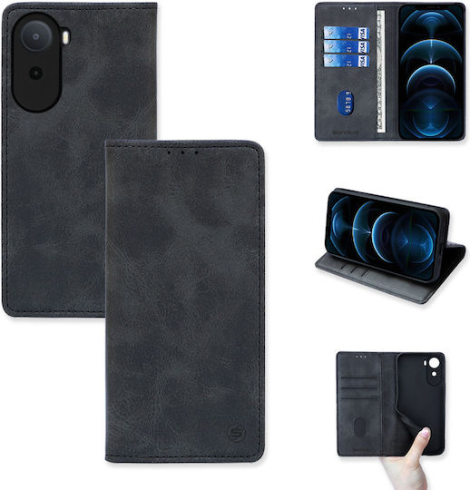 Vintage Magnet Brieftasche Wallet Sonique Xiaomi Redmi A7 Pro 4G Schwarze