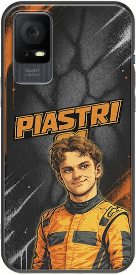 Husă Pole Position Collection Oscar Piastri TCL 406 Black TPU Siliconă Neagră