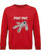 Sweatshirt Organic Unisex " Forget Space Back To Beach Astronaut Loves Summer " Red