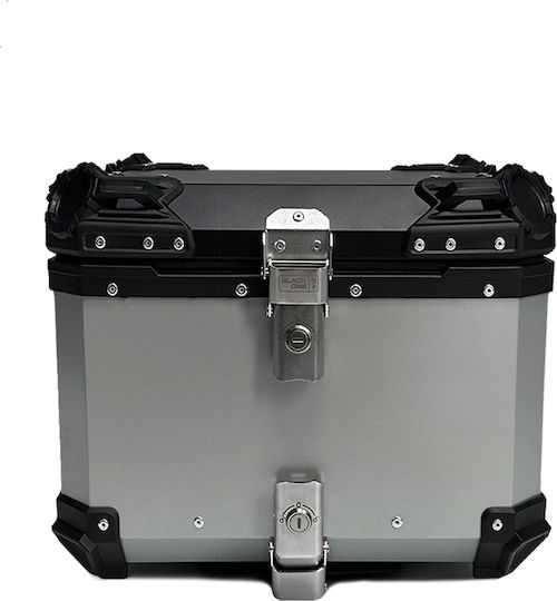 Black One Μπαγκαζιέρα Μοτοσυκλέτας Αλουμινίου 45lt Ασημί