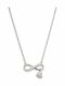 Infinity Necklace Made of Gold Plated Silver with Zircon