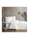 Clasy Home Set Huse Pentru Pilote 100% Bumbac 200x220cm Dublă cu 2 Fețe De Pernă & 1 Cearșaf Albă