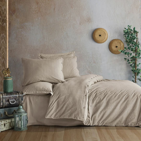 Clasy Home Set Huse Pentru Pilote Dublu 200x220cm Bej