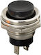 Set de 5 comutatoare momentane SPST 2A 250V cu buton, normal deschise, M16, pentru panou, negre, set de 5 bucăți