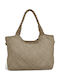 Damentasche Shopper Schulter Leder Taupe
