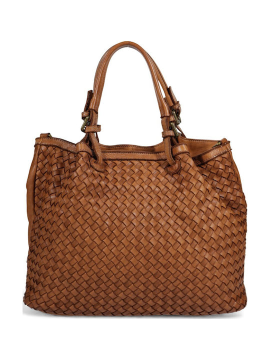 Passaggio Leather Дамска Кожена Шопър Чанта Кафява
