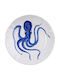 Casa Amalfi Rundes Keramik Servierplatte Blau mit Durchmesser 26cm