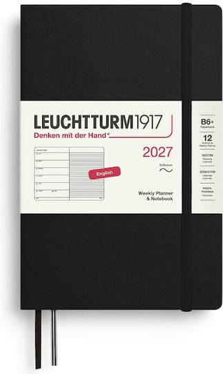 12m Weekly Planner Notebook 2027 B6 Plus Softcover Black Leuchtturm 1917 4070292002293