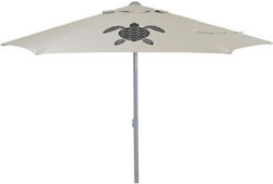 Summer Club Lagoon Beach Umbrella Diameter 2m with UV Protection and Air Duct Silver Beige Summer Club Lagoon Beach Umbrella Diameter 2m with UV Protection and Air Duct Silver Beige
