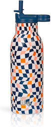 Metallic 550ml Multicolour Squares Thermos Bottle