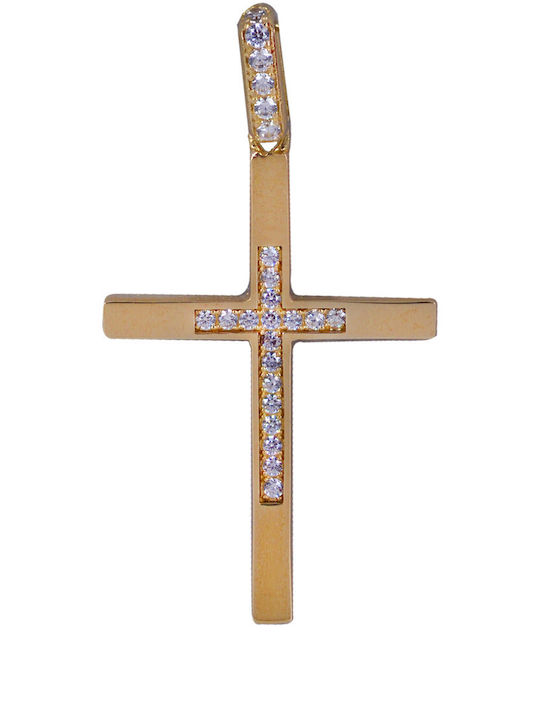 Gold Cross 9K Double Sided Without Chain