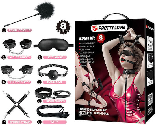 Pretty Love BDSM комплект в Черен Цвят 8бр