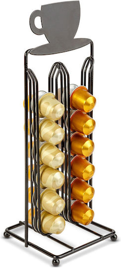 Nespresso Kaffeekapselständer 28 Kapseln Metall Matt Schwarz Vertikaler Organizer Für Espressomaschine