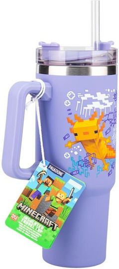 Paladone Kids Thermos Minecraft with Straw Purple 900ml