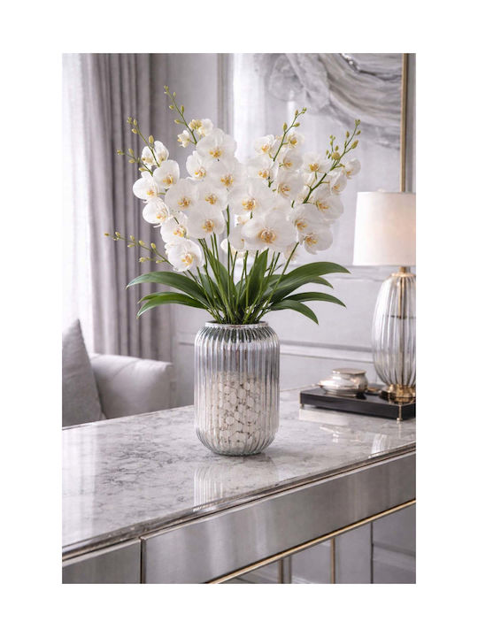 SteweHome Decorative Silver Glass Vase Y20cm