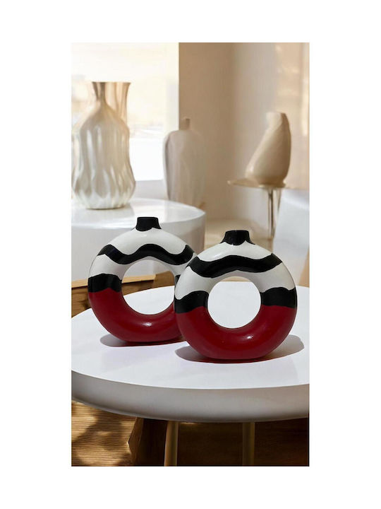 SteweHome Σετ Διακοσμητικα Βάζα Κεραμικά Μπεζ 17xΥ19cm 2τμχ