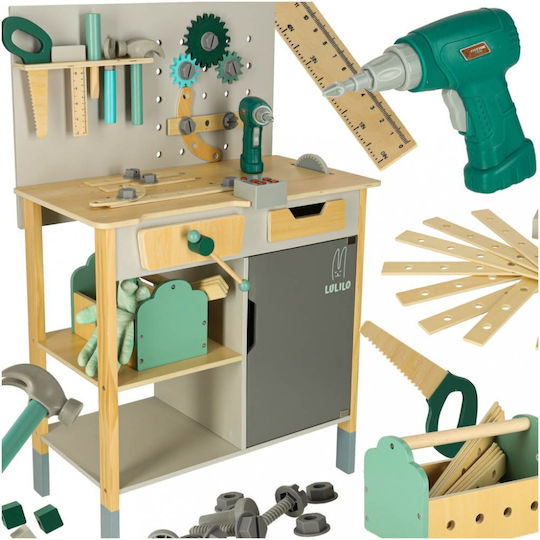 ikonka Kids Wooden Workbench for 3+ Years